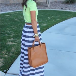 Banana Republic horizontal blue stripe skirt
